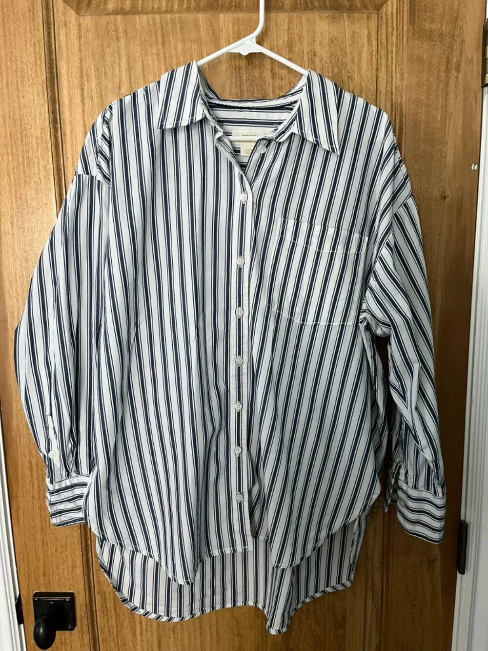 Anthropologie | Maeve Bennet Oversized Buttondown Shirt | Large, 100% Cotton - Picture 3 of 6